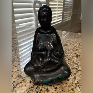 Manuel Felguerez Style Mexican Black Pottery Woman & Child